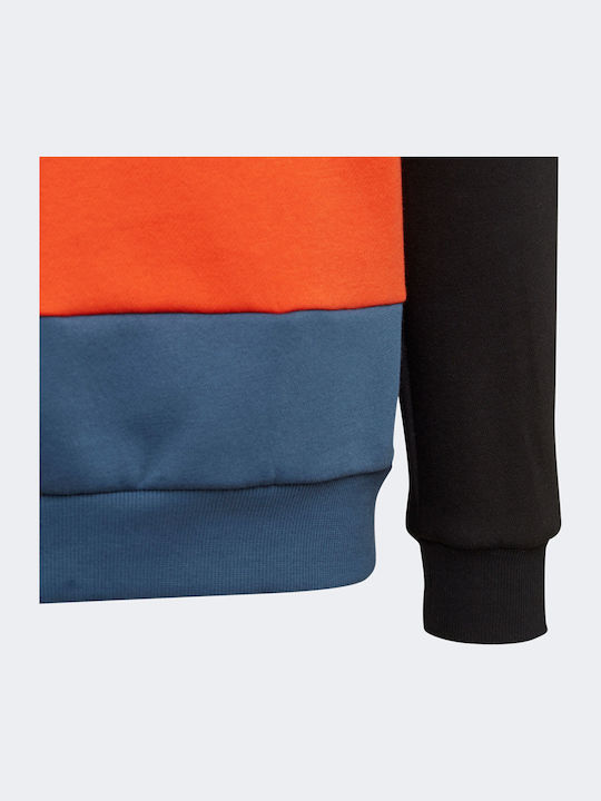Fleece Παιδικό Φούτερ με Κουκούλα Πολύχρωμο Colorblock