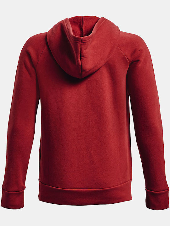 Fleece Kids Sweatshirt with Hood and Pockets Burgundy Rival