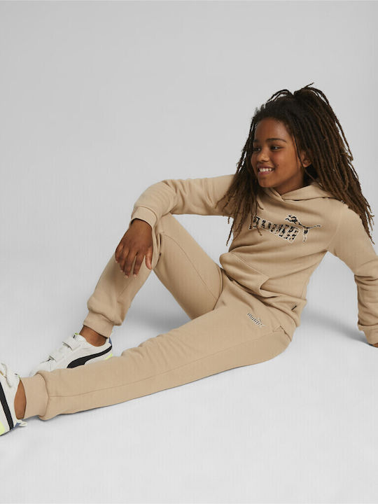 Kinder-Sweatshirt mit Kapuze Beige HOODIE