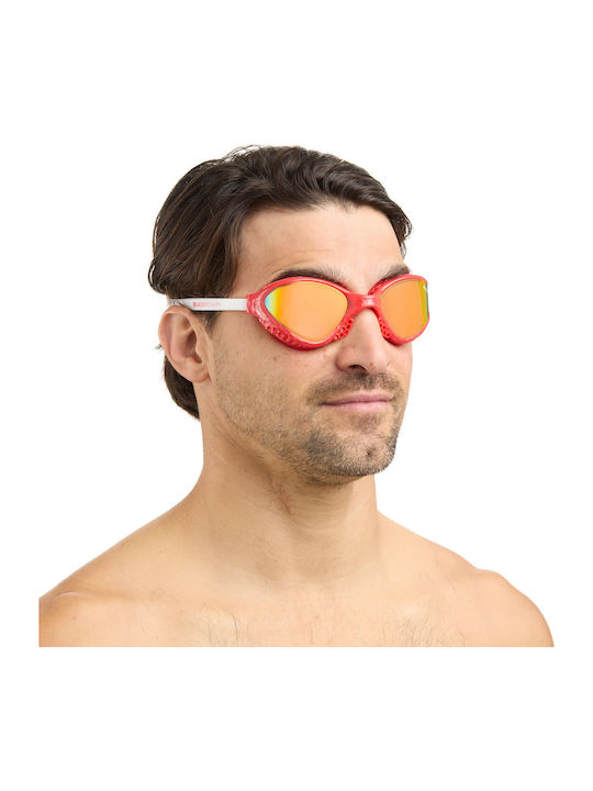 Buddyswim Swimming Goggles Adults with Anti-fog Lenses Red