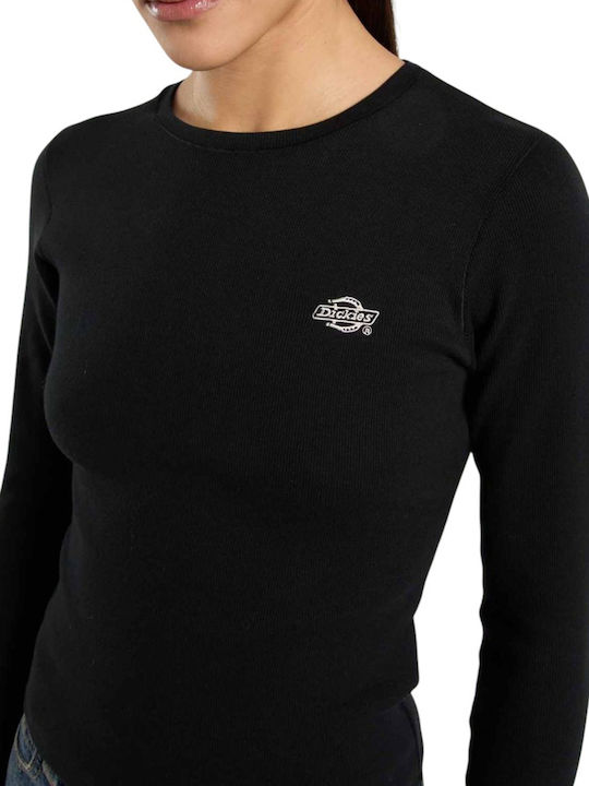 Gladeville Summer Women's Cotton Blouse Long Sleeve Black