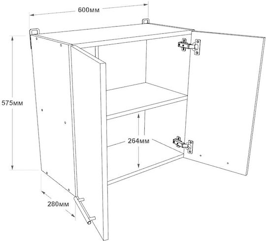 Schrank Wand Sonoma Oak, Alba 60x30x58cm