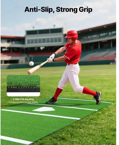 Vevor 366x183cm Baseball Hitting Mat Softball Batting Mat Outdoor Training Green