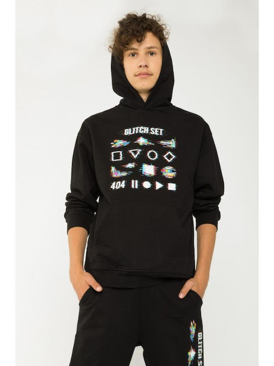 Kinder-Sweatshirt mit Kapuze Schwarz