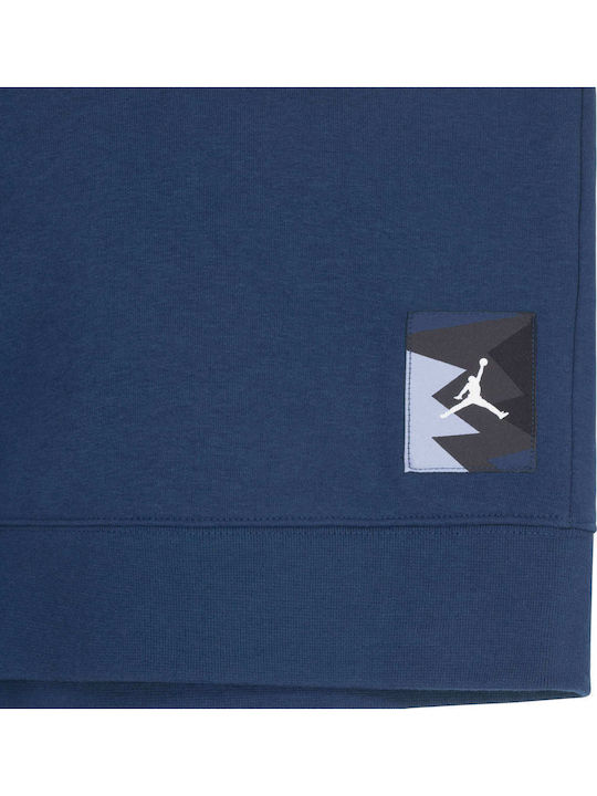 Fleece Kids Sweatshirt with Hood and Pockets Navy Blue
