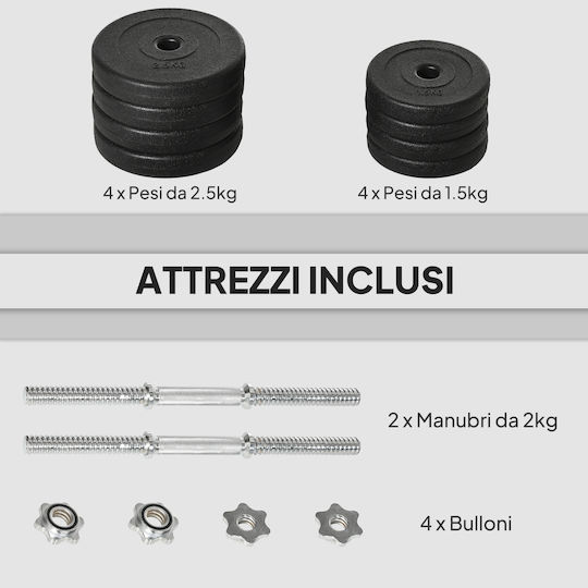 HomCom Set de gantere 2x 10kg