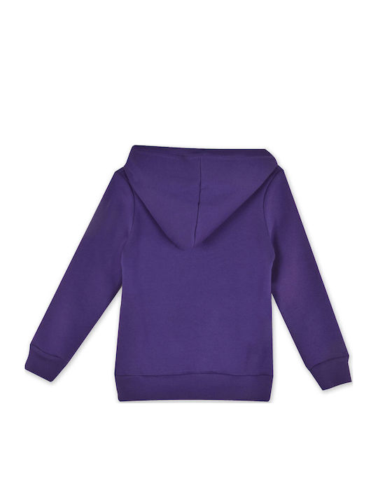 BodyTalk Fleece Kids Sweatshirt with Hood and Pockets Purple Morpheus