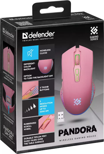 Defender Pandora GM-502 Gaming Mouse 3200 DPI Roz