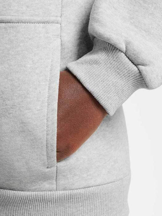 Fleece Παιδικό Φούτερ με Κουκούλα και Τσέπες Γκρι Academy