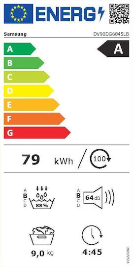 Samsung DV90DG6845LBU4 Wäschetrockner 9kg mit Wärmepumpe
