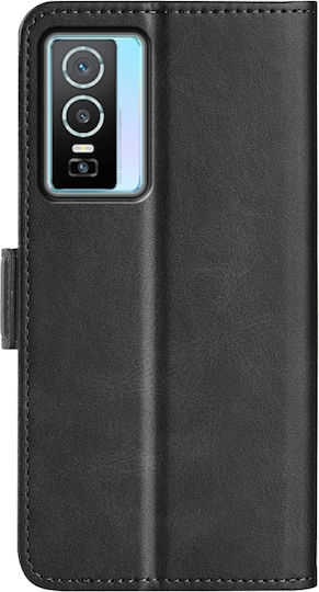 Brieftasche Leder Schwarz (Vivo Y76 5G / Y76s / Y74s)