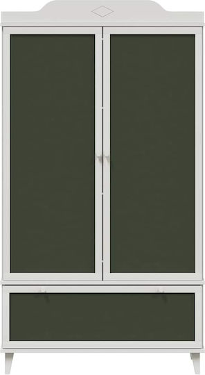 Zwei Türen Schrank mit 1 Schublade Weiß 90x45x165cm