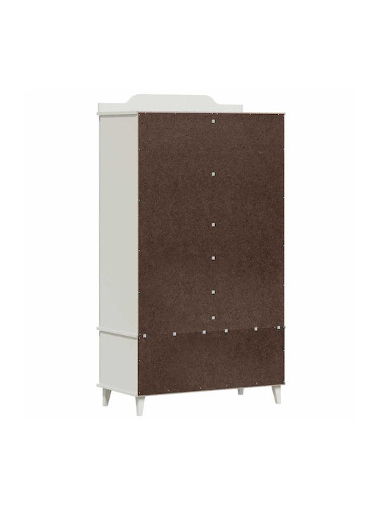 Zwei Türen Schrank mit 1 Schublade Weiß 90x45x165cm