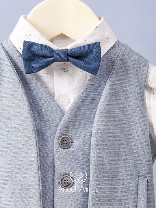 Angel Wings Baptism Suit for Boys Multicolour 5 Pieces