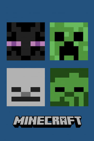 Minecraft Pătură Fleece Albastru 100x150cm