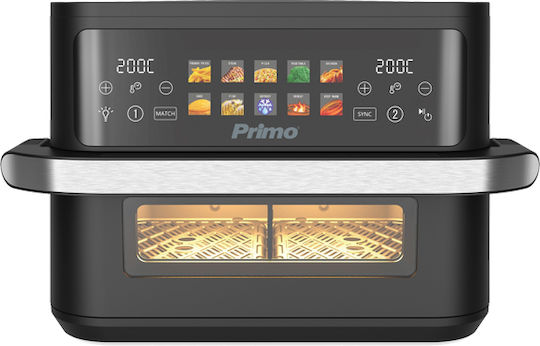 Primo PRAF-40530 Air Fryer με Διπλό Αποσπώμενο Κάδο 11lt Μαύρο
