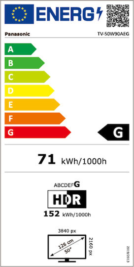 Panasonic Smart Τηλεόραση 50" 4K UHD LED TV-50W90AEG HDR (2024)