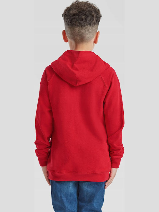 Fleece Παιδικό Φούτερ με Κουκούλα και Τσέπες Κόκκινο
