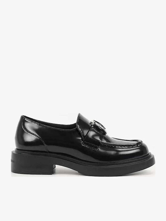 Δερμάτινα Γυναικεία Loafers σε Μαύρο Χρώμα