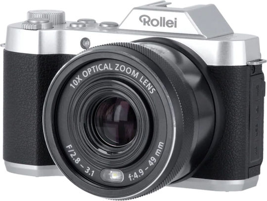 Rollei Powerflex Kompaktkamera 8MP Optischer Zoom 10x Silber
