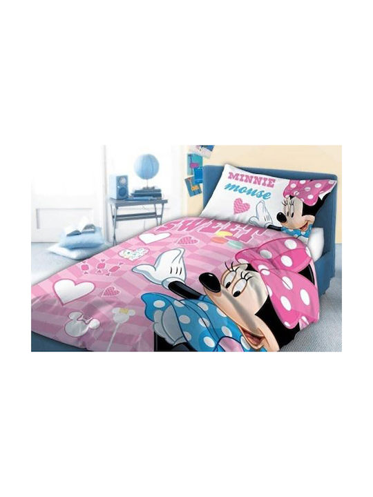 Disney Σετ Παιδική Παπλωματοθήκη Μονή Ροζ
