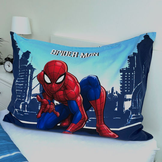 Spiderman Set Kids Duvet Cover Single with Pillowcase Cotton Blue 140x200cm