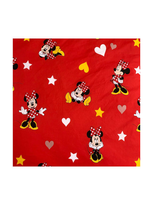 Disney Minnie Σετ Παιδική Παπλωματοθήκη Μονή με Μαξιλαροθήκη Βαμβακερή Κόκκινη 140x200εκ.