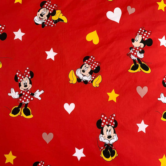 Disney Minnie Set Kids Duvet Cover Single with Pillowcase Cotton Red 140x200cm