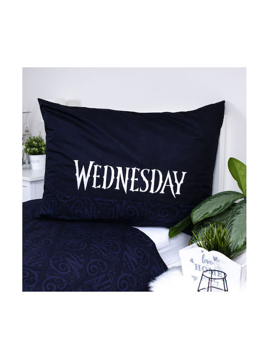 Wednesday Σετ Παιδική Παπλωματοθήκη Μονή με Μαξιλαροθήκη Βαμβακερή Μωβ 140x200εκ.