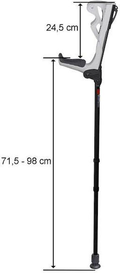Ergodynamic Fdi Adjustable White Elbow Crutch Large 1407007 1 Piece