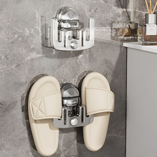 Raft Pantofi Home Flippy Montare Pe Perete Fără Găurire Atașament Adeziv 11.6x11x4.8cm Gri Transparent