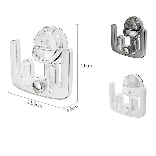 Raft Pantofi Home Flippy Montare Pe Perete Fără Găurire Atașament Adeziv 11.6x11x4.8cm Gri Transparent