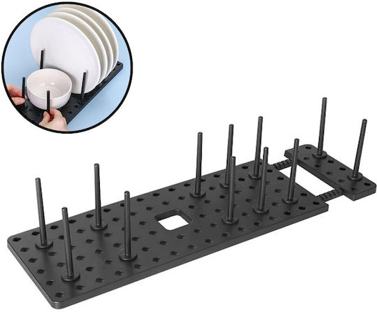 Kunststoff Regal für im Schrank 54x15x10cm Schwarz