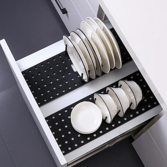 Kunststoff Regal für im Schrank 54x15x10cm Schwarz