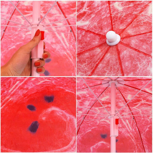 Umbrelă De Plajă Pliabilă Cu Diametru De 1.8m Multicoloră