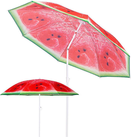 Umbrelă De Plajă Pliabilă Cu Diametru De 1.8m Multicoloră