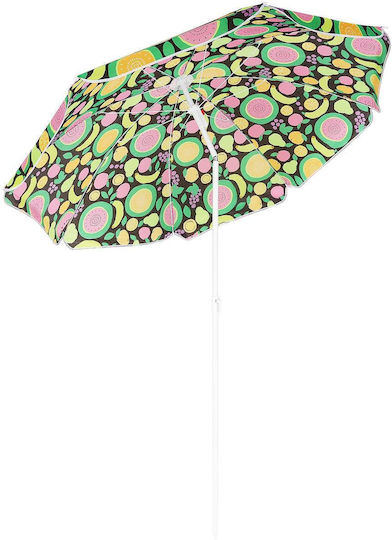 Folding Beach Umbrella Diameter 1.6m Multicolour