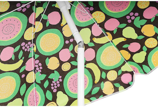 Folding Beach Umbrella Diameter 1.6m Multicolour