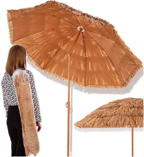 Umbrelă Pliabilă Plajă Diametru 1.6m Bej