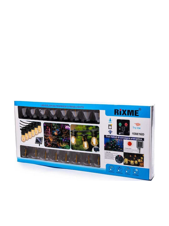 Rixme Lichterkette für den Außenbereich 15m