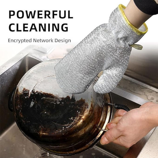 Cleaning Gloves Wire Waterproof Silver One Size 1 Pair 1kat102