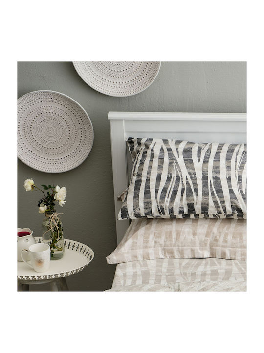 Charalambidis Textiles Safari Σετ Σεντόνια Υπέρδιπλα 220x260εκ. Γκρι (4τμχ)