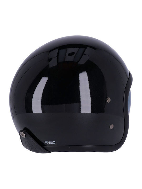 Roeg Sundown Gloss Black Κράνος Μηχανής Jet ECE 22.06 με Sunvisor