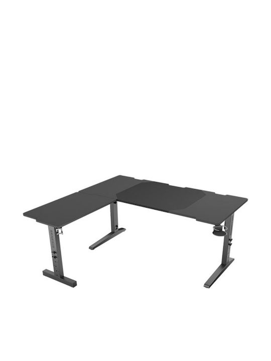 Birou Colțar Holm Modular Din Lemn Negru 155x160x70cm