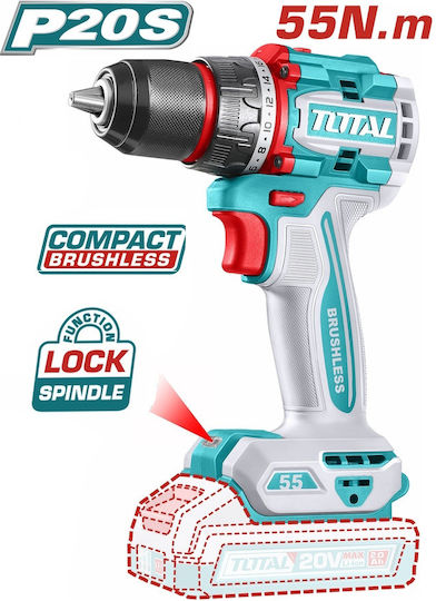 Total TDLI205581 Battery Drill Driver Solo Brushless 20V