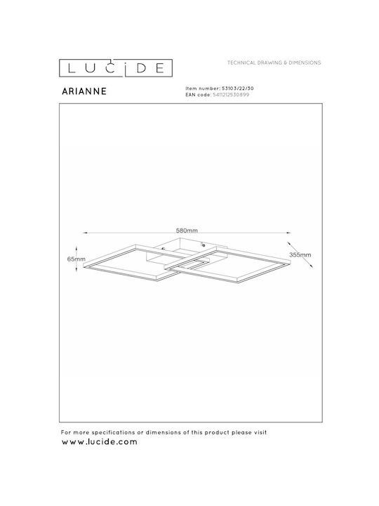 Lucide Lightning Arianne Ceiling Mount Light Black with Integrated LED