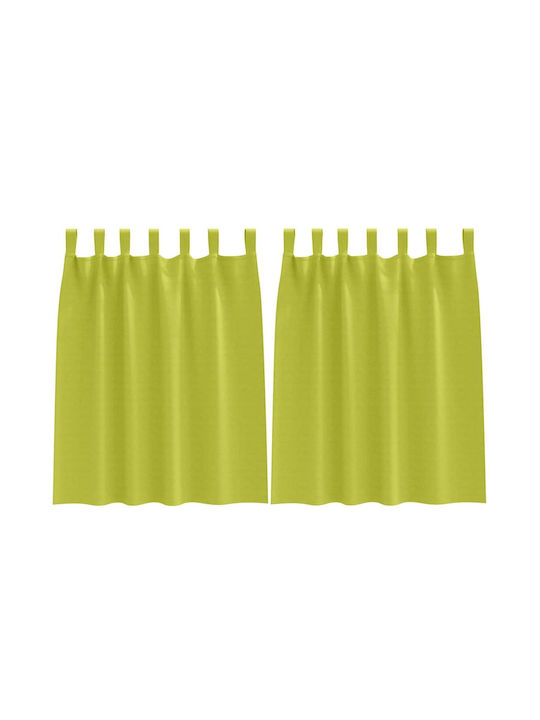 vidaXL Set Green Window Blackout Curtains with Tab Top 140x140cm