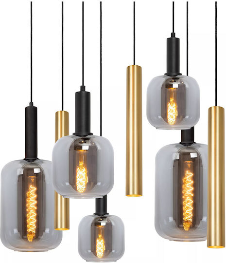 Lucide Lightning Joanet Pendant Light Brown for 6 Bulbs E27 35x130x150cm