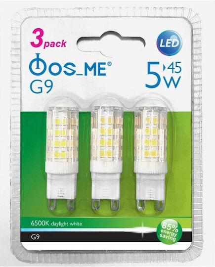Fos me LED Bulbs 5W for Socket G9 Cool White 3pcs
