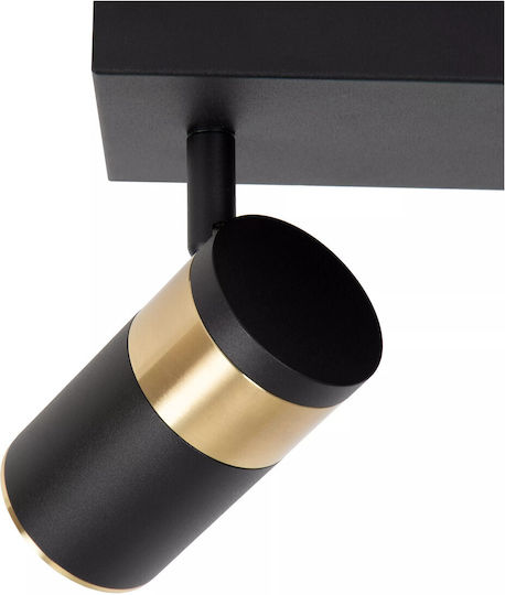 Lucide Lightning Gorik Τριπλό Σποτ με Ντουί GU10 σε Μαύρο Χρώμα